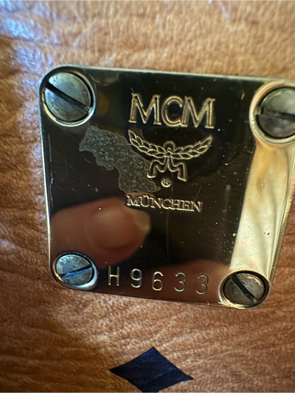 MCM Cognac Monogram Satchel with Brown Leather Handles